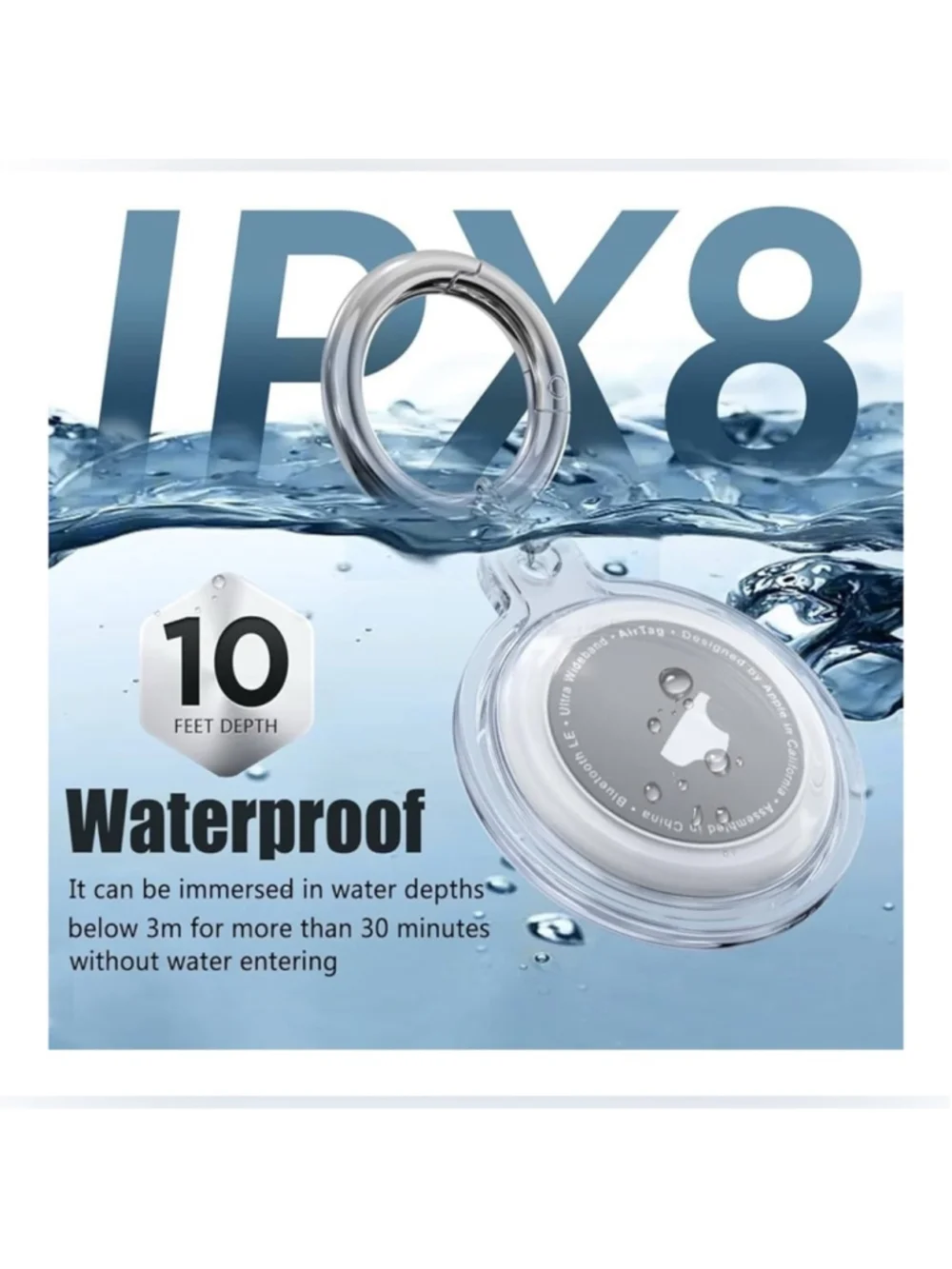 NEW 6 Pack Airtags Holder Air tag Case Waterproof for Apple Keychain